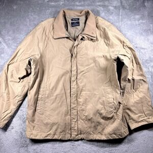 Nautica Men's Khaki Jacket XXL Full Zip Lightweight Lined Casual Coat